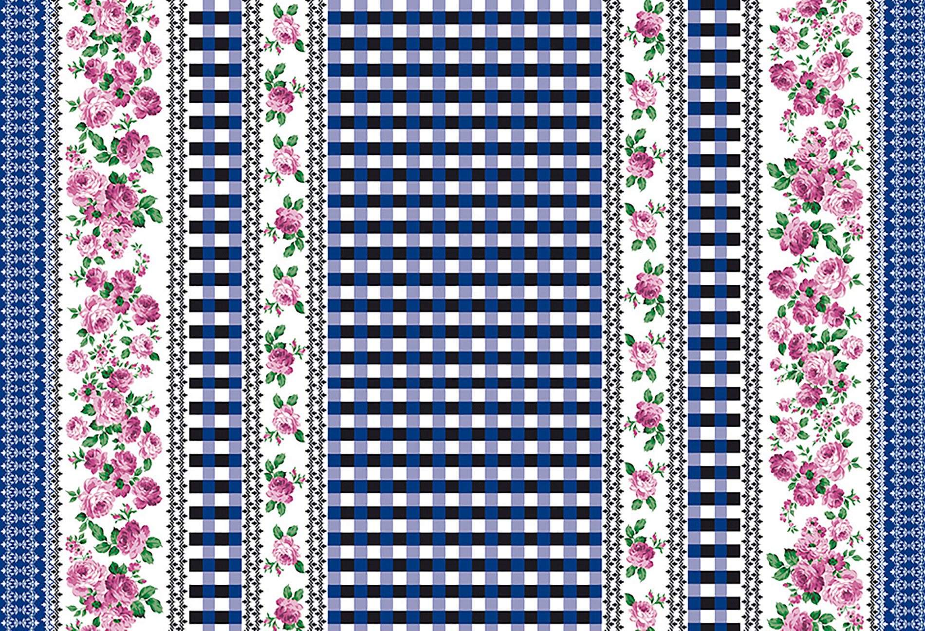 Decorelli Termico Branco Rosas Xadrez Azul