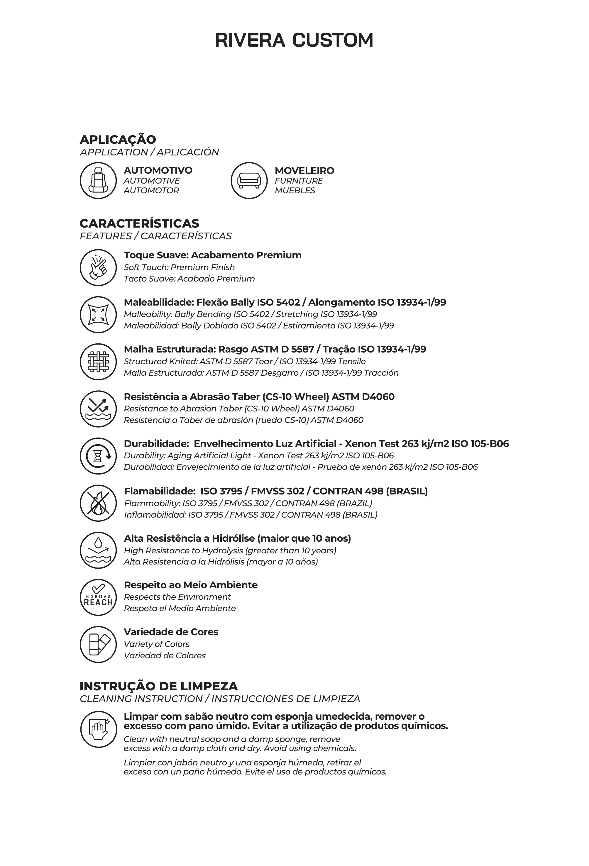 Ficha técnica Rivera Custom